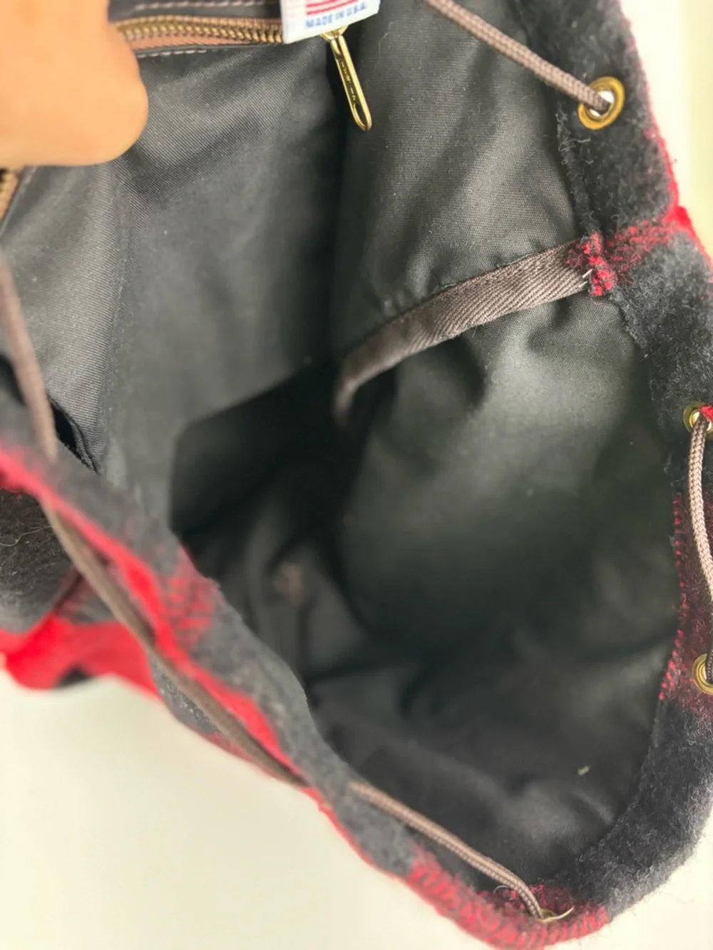 Woolrich X Frost River Backpack-Wool Red Buffalo Plaid & Leather-Made in USA